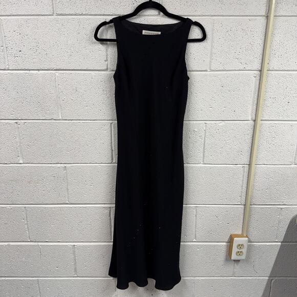 Vtg Jones New York Size 4 Maxi Dress Black Whimsigoth 90s Y2K Fairygoth Evening - Picture 1 of 11